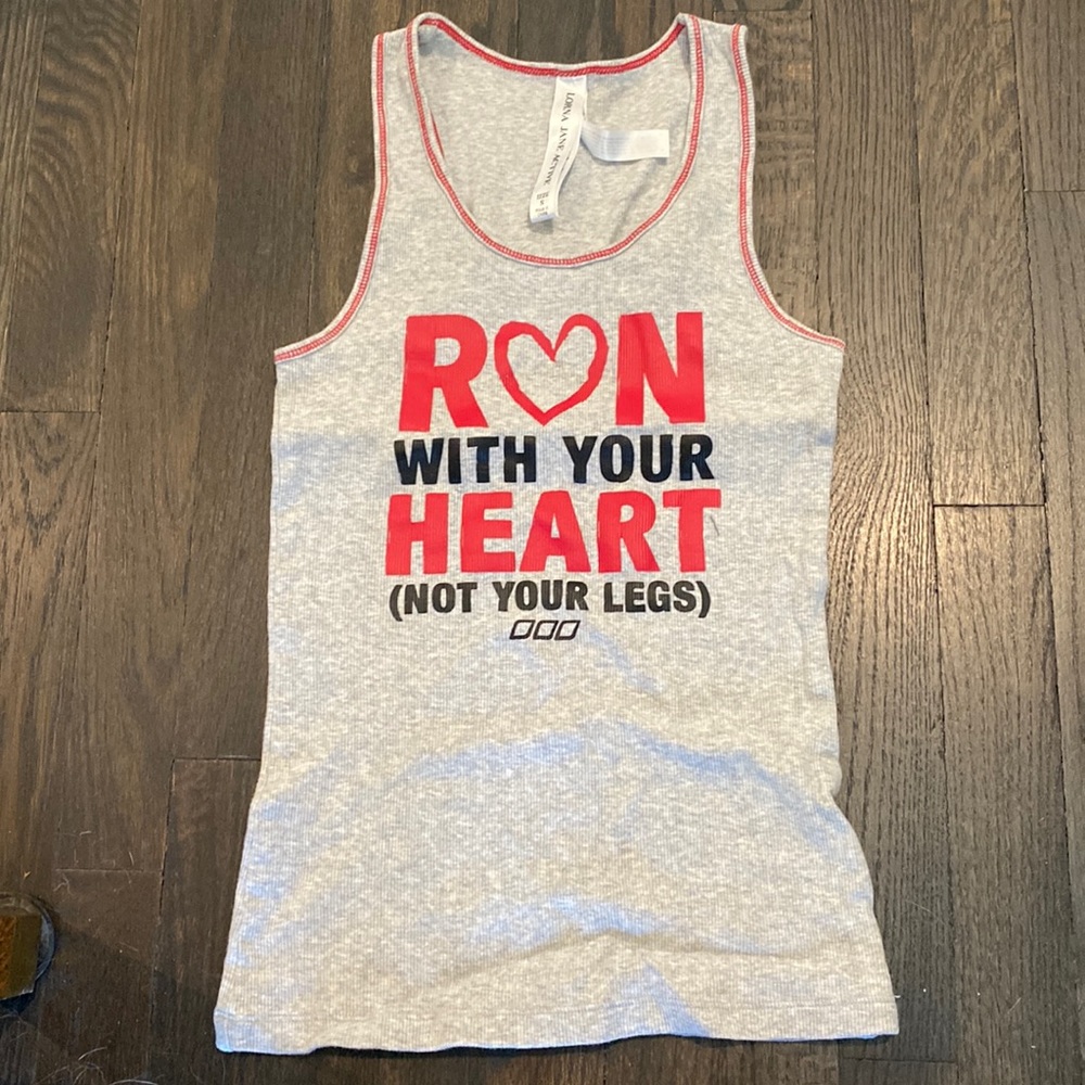 Lorna Jane Ribbed Tank Top - Run with your Heart!